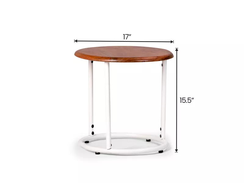 Clara Side Table with Metal Frame and Wooden Top